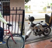 Armando la Mantia, de Caracas, trabaja en su bicicleta llevando comida. Cruz Rafael Marcano es un caraqueño que llegó a Cúcuta hace dos años, pero con la crisis del coronavirus le tocó trabajar de domiciliario. Cortesía