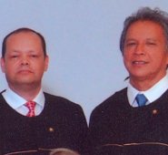 La Corte recordó que el fallo proferido el 21 de febrero de 2018 en contra de Galvis Ramírez (derecha), incluyó 20 conductas constitutivas de peculado por apropiación. 
 Archivo