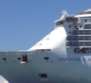 El Navigator of the Seas es uno de los cruceros que se encuentra navegando en las aguas sin ningún rumbo. Tomado de Twitter / @administrador4