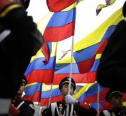 Desfile de bandas de guerra por la carrera séptima hasta la Plaza de Bolívar. Colprensa