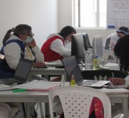 En la Sala de crisis se coordinan acciones contra la COVID-19.  Roberto Ospino