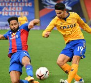 James Rodríguez suma 253 minutos con el Everton logrando un gol y una asistencia. AFP