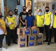 Directivos de la Iglesia Ortodoxa Griega de Colombia  recibieron también 600 mercados. Cortesía