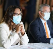 Carmen Inés Vásquez, ministra de Cultura e Iván Duque, presidente de Colombia. Cortesía