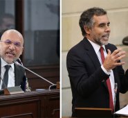 Roy Barreras (izquierda) dijo que promoverá un referendo para revocar el mandato de Duque. Colprensa