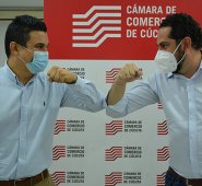 Sergio Entrena, presidente ejecutivo de la Cámara de Comercio de Cúcuta y Lucas Gómez, gerente de Fronteras. Cámara de Comercio de Cúcuta