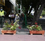 Las vallas fueron reemplazadas por jardineras. Juan Pablo Cohen / La Opinión