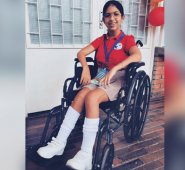 María José Vejar Montiel anima a personas con parálisis cerebral a través de @misillaesuncohete. Cortesía