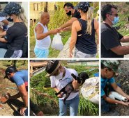 Equipo de profesionales en veterinaria y zootecnia, que llegó a la isla gracias a la Fuerza Aérea Colombiana. Colprensa