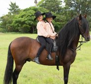Luciana y Celeste Cárdenas comparten su amor por los caballos.  Instagram Hermanitas Luces