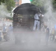 Jornada de desinfección en el centro de la ciudad. Alcaldía de Cúcuta