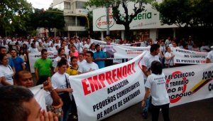 La protesta se realiza en el parque Colón del centro de Cúcuta. Juan Pablo Cohen