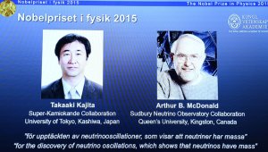 Takaaki Kajita y Arthur B. McDonald, ganadores del Nobel de Física. AFP