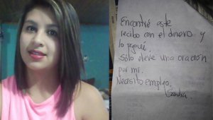 Paula Martínez es la colombiana que chocó con un "ángel" que le dejó una nota en el buzón de su casa. Tomada de Facebook