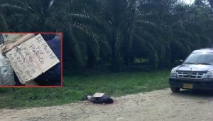 Encima del cadáver los homicidas dejaron una amenaza. Cortesía