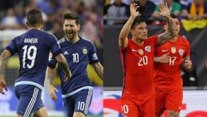 Argentina y Chile se enfrentarán este domingo a las 7:00 p.m. hora colombiana. AFP