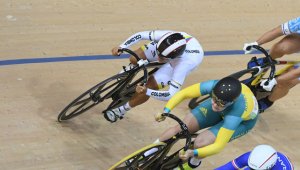 Martha Bayona se quedó por fuera d ela final del keirin. AFP