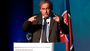 El expresidente de la Uefa, Michel Platini, durante la inauguración del Congreso Extraordinario del organismo deportivo europeo. AFP