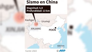 El centro sismológico chino estimó por su parte en 6,2 la magnitud del terremoto y señaló que se habían producido réplicas de hasta 3,9 grados de magnitud. AFP