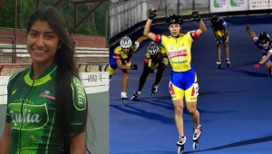Camila Torres, presea de oro en la combinada. Daniela Lindarte levanta los brazos, al ganar la medalla de oro en los 15.000 metros. Fedepatín