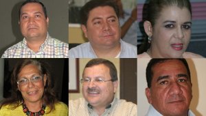 Alfredo Duarte, William Ovallos, Nelly Amparo Pérez Toro, Margarita Silva de Uribe, Vicente García y Jorge Iván Cáceres. Archivo particular