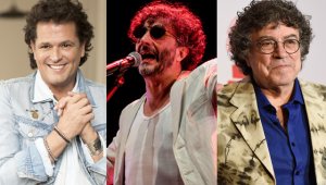 Carlos Vives, Fito Páez y Piero. Archivo particular