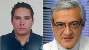 Juan Carlos Ortega, presidente de la seccional Santanderes de la Sociedad Colombiana de Cardiología, y Enrique Melgarejo, presidente del gremio. Cortesía