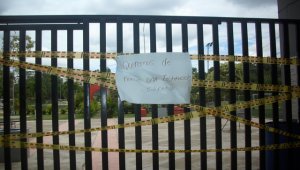 Los estudiantes del colegio Carlos Hernández Yaruro, de Ocaña, no asisten a clases, en protesta por la demora en habilitar el transporte escolar. Javier Sarabia