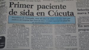 Así registró La primera página de La Opinión la noticia del primer caso de sida en Cúcuta Archivo