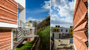 La construcción de una zona social en un conjunto residencial ha sido la primera con este tipo de bloque que se hace en el departamento, Villa del Rosario. Cortesía