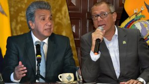 Presidente de Ecuador Lenín Moreno y su vicepresidente Jorge Glas. AFP