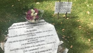 Fue destruida y a su lado dejaron un mensaje. Colprensa