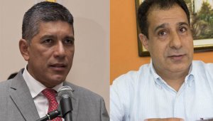Edgar Díaz contreras, exgobernador de Norte de Santander y Eduardo Salim Chaín, gerente del Hospital Mental Rudesindo Soto.
 Archivo