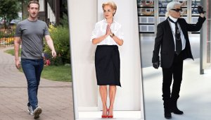 Mark Zuckerberg, Carolina Herrera y Karl Lagerfeld. Archivo particular