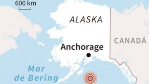 El sismo se produjo en el Golfo de Alaska, a unos 280 km al sureste de la ciudad de Kodiak. AFP