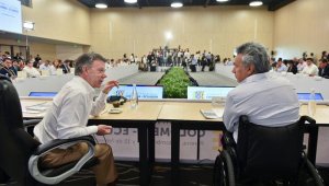 Los presidentes Santos y Moreno se comprometieron a profundizar la cooperación entre los organismos de seguridad y defensa de ambos países. Colprensa