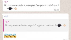 Este es el mensaje viral que hace que se congele el celular si presionas el circulo negro. Colprensa