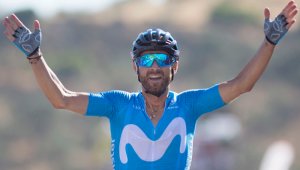 El español Alejandro Valverde del equipo Movistar. AFP