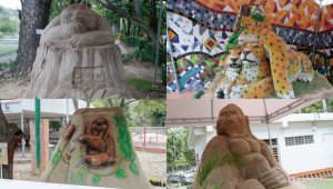 Las esculturas de animales pueden ser observadas en el Ecoparque Comfanorte. Mario Franco
