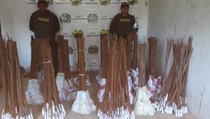 La Policía decomisó en Ábrego 30 rollos de 10 docenas de voladores. Policía Nacional