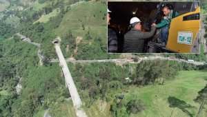 Se estima que la terminación del proyecto generará recursos anuales por 292 mil millones de pesos, representados en disminución de los costos de operación y reducción de tiempos de viaje entre Cajamarca y Calarcá. Tomada de Twitter @IvanDuque