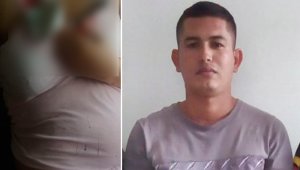 El cuchillo le quedó clavado a la víctima. El detenido quedó a disposición de la Fiscalía. Cortesía