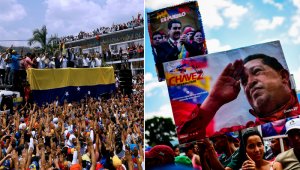 Ante miles de seguidores en la ciudad de Valencia, Guaidó explicó que serán conformados "comandos por la libertad". Entre tanto, partidarios de Maduro marcharon en el centro de Caracas. AFP