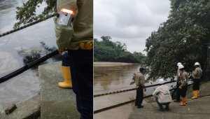 Así está el río Tibú por el derrame de crudo. Corponor