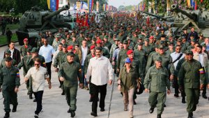 El presidente Nicolás Maduro, en Carabobo, en una ceremonia militar. AFP