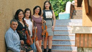 Benjamín Marchán, en el violonchelo; María Alejandra Guerrero, primer violín; Alleidy Rodríguez, segundo violín y María Fernanda Nava, en la viola. Cortesía