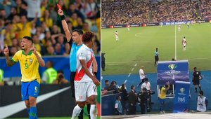 En su tránsito a los camerinos, Gabriel Jesús arremetió contra el equipo del VAR. AFP