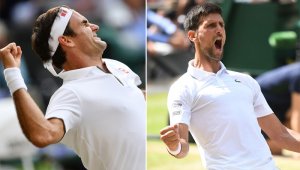 Roger Federer y Novak Djokovic pelearán el título de Wimbledon. AFP