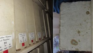 Los libros son almacenados en cajas, en una sala que no está acondicionada para garantizar la conservación. Las páginas están llenas de hongos, lo cual genera riesgo al momento de manipular los textos. Roberto Ospino