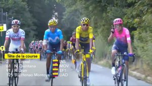 Sergio Luis Henao, Nairo Quintana, Egan Bernal y Rigoberto Urán  Captura de video